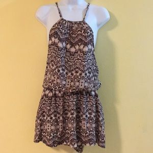 FREE PEOPLE Batik Print Dropped Waist Mini dress